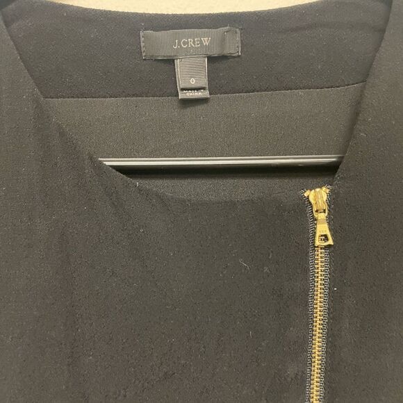 J.Crew Women's Black Skinny Jumpsuit with Gold Side Zipper SZ 0 - Picture 4 of 11